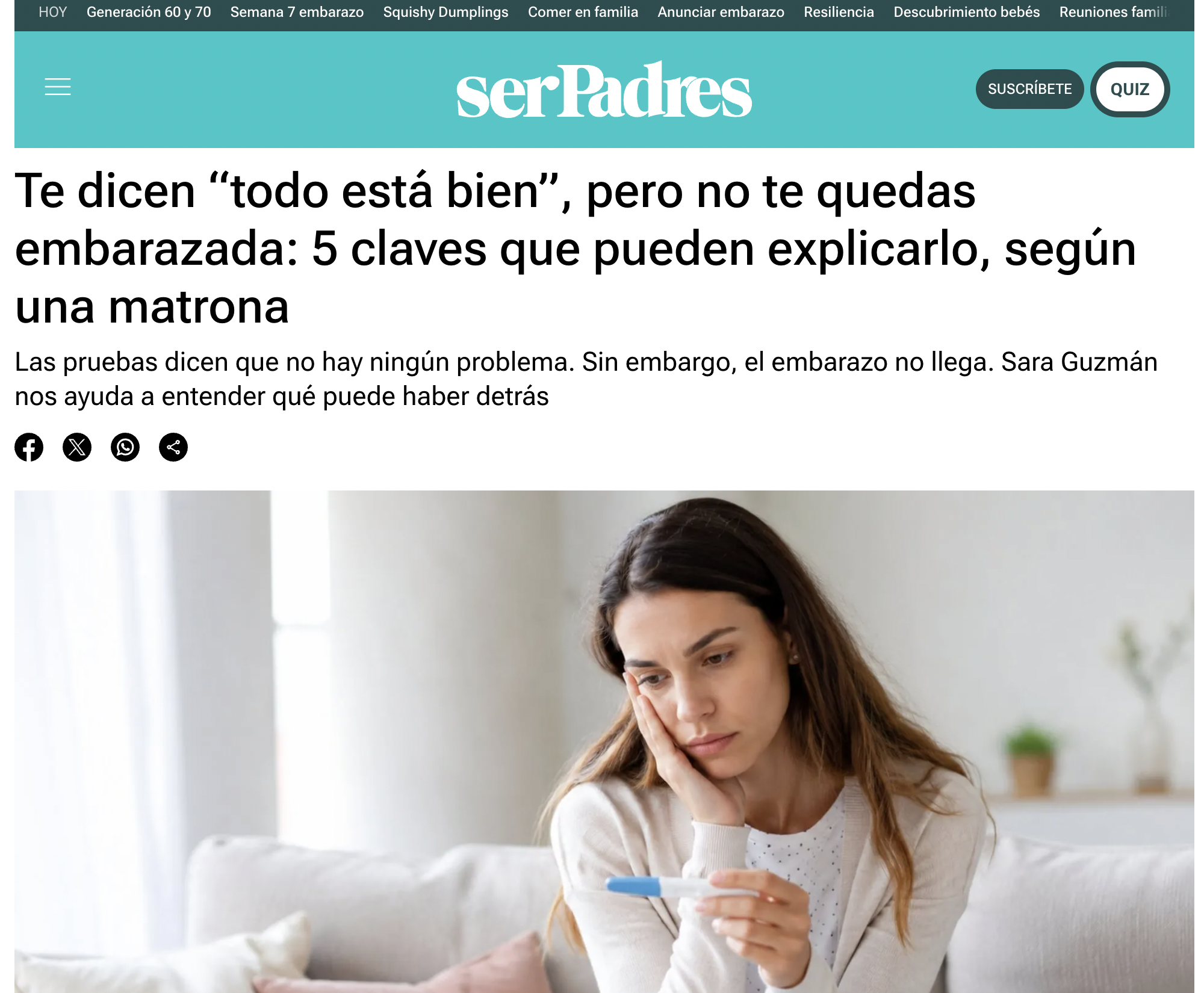 Artículo en revista Ser Padres